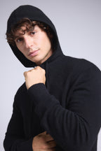 Sudadera con cremallera y capucha John - Negro - Hombre