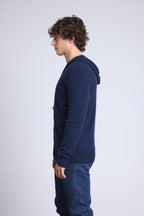 Sudadera Con Cremallera Y Capucha John - Azul Marino - Hombre
