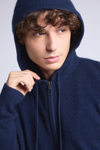 Sudadera Con Cremallera Y Capucha John - Azul Marino - Hombre