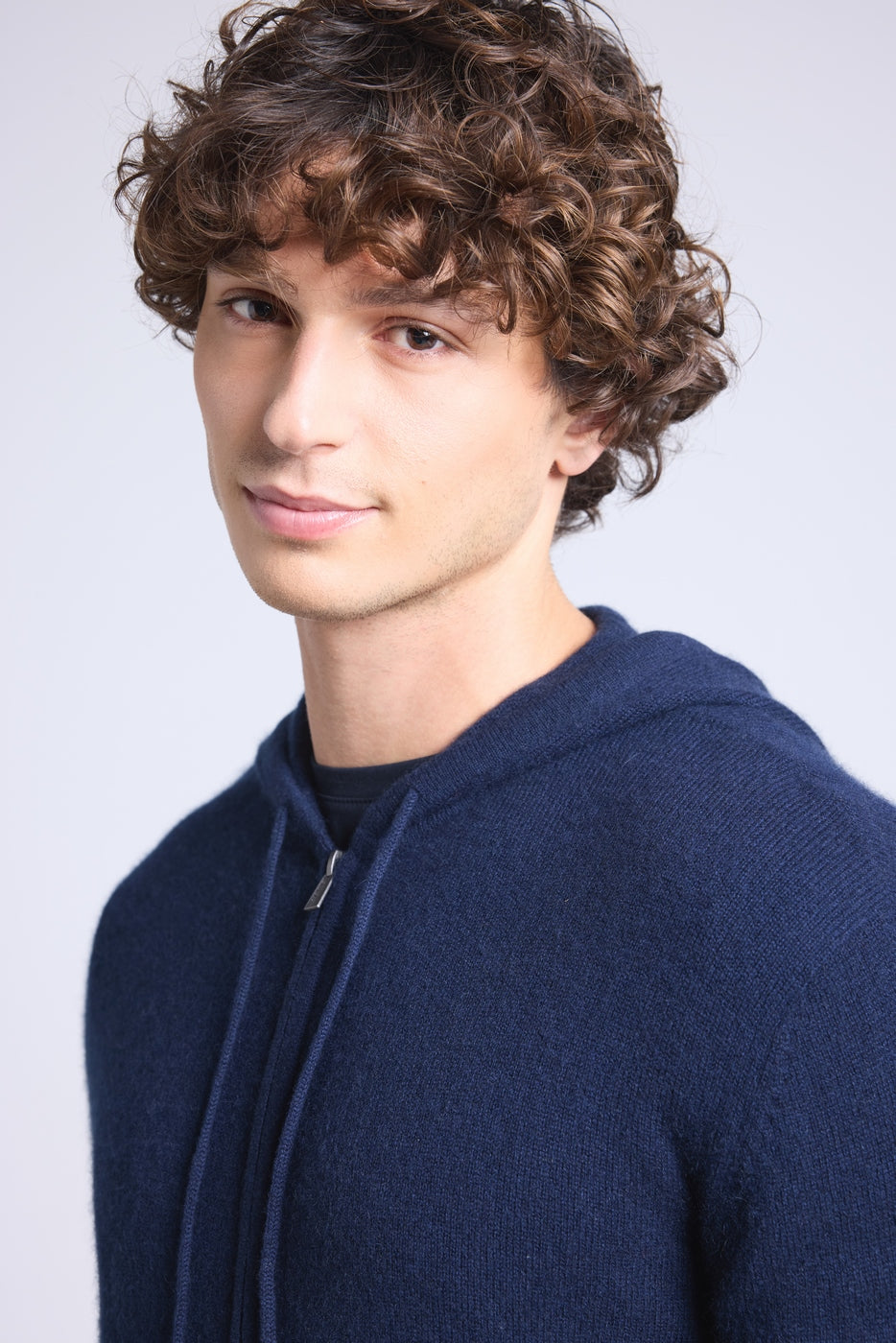 Sudadera Con Cremallera Y Capucha John - Azul Marino - Hombre