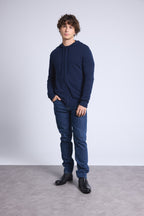 Sudadera Con Cremallera Y Capucha John - Azul Marino - Hombre