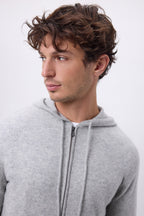 Sudadera con capucha y cremallera John - Gris claro - Hombre