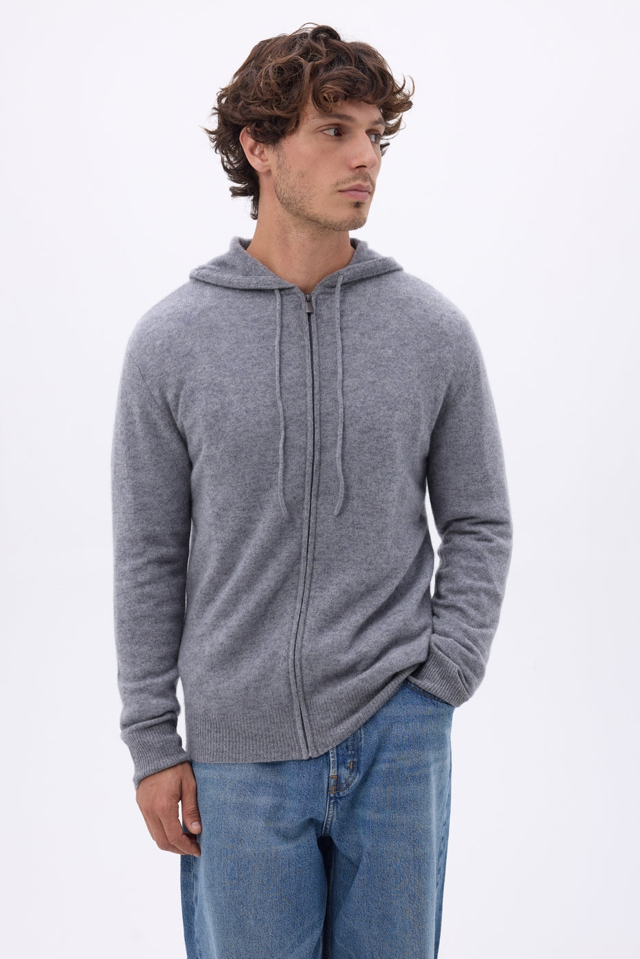 Sweat Zippe A Capuche John - Gris Fonce - Homme