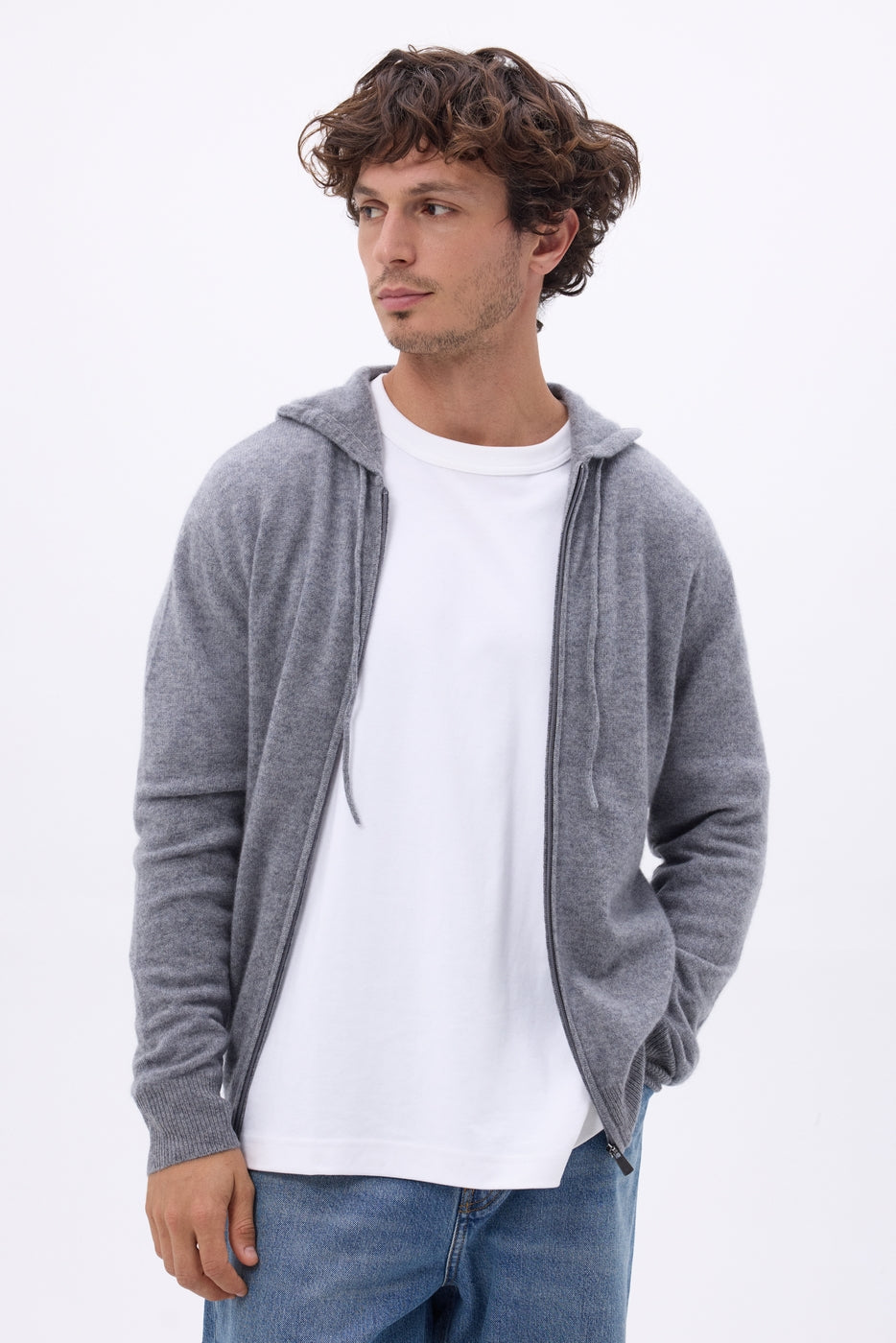 Sweat Zippe A Capuche John - Gris Fonce - Homme