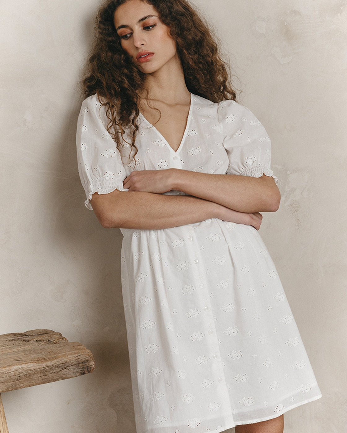 Joie Short Dress - Ecru