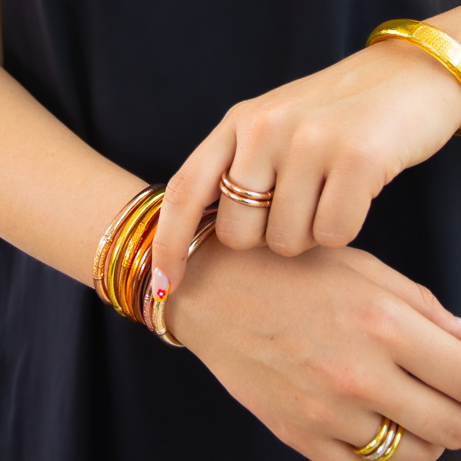 Brazalete Budista Mantra Albaricoque Dorado