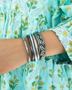 Aro Budista Mantra Dark Silver