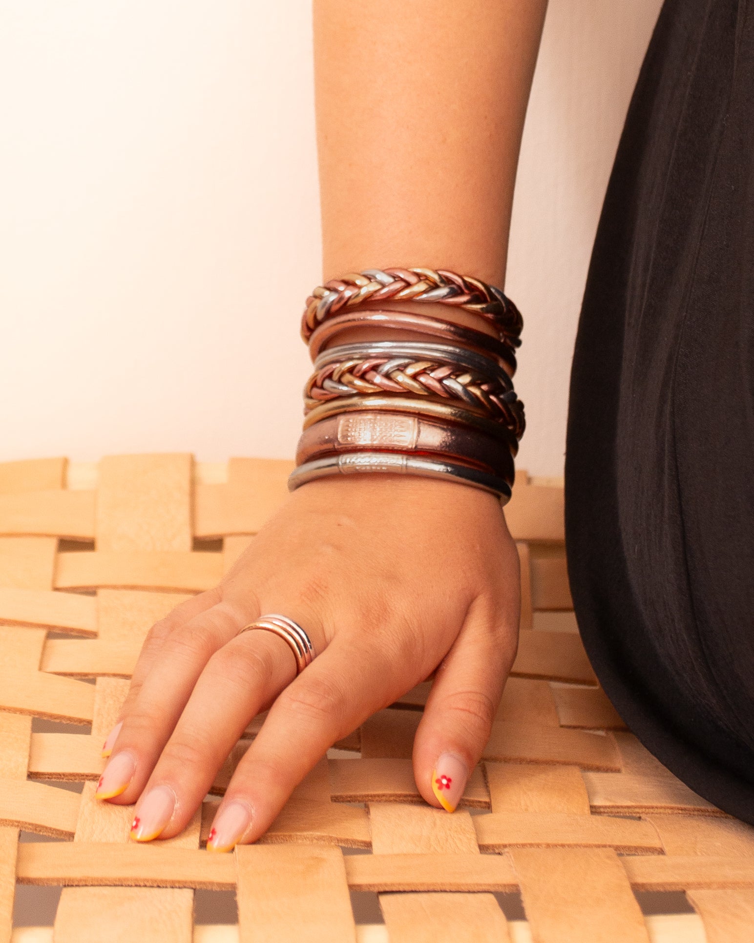 Jonc Budista Mantra Pink Gold