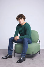 Jersey de cuello redondo Josh - Verde botella - Hombre