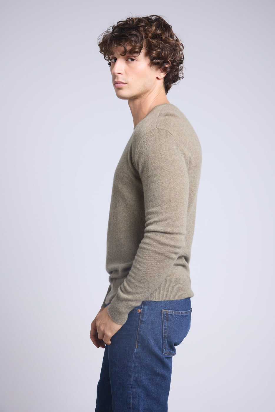 Jersey de cuello redondo Josh - Verde caqui - Hombre