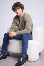 Jersey de cuello redondo Josh - Verde caqui - Hombre