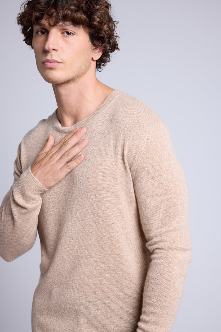 Pull Col Rond Josh - Beige Creme - Homme