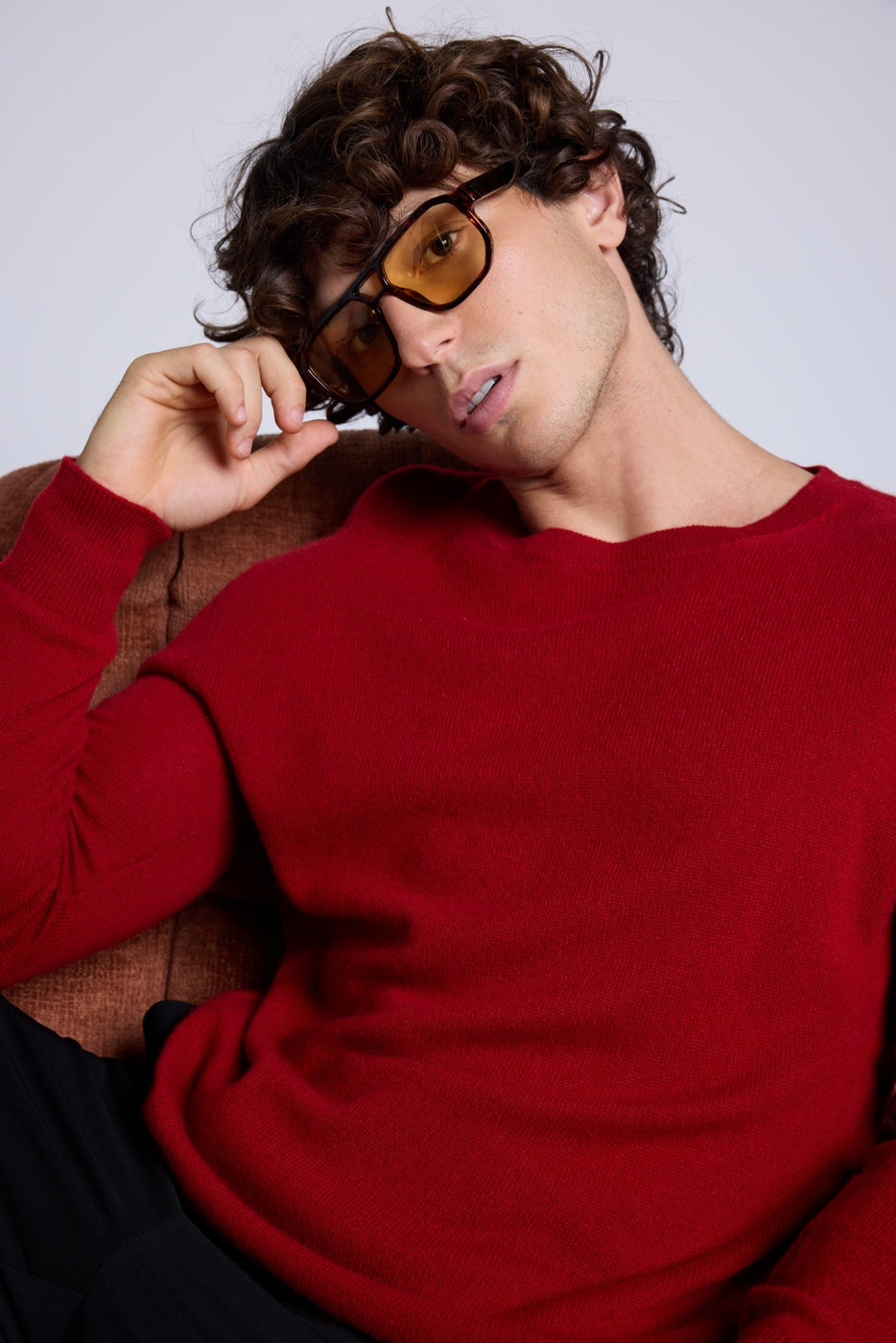 Jersey Cuello Redondo Josh - Rojo Burdeos - Hombre