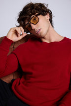 Pull Col Rond Josh - Rouge Bordeau - Homme