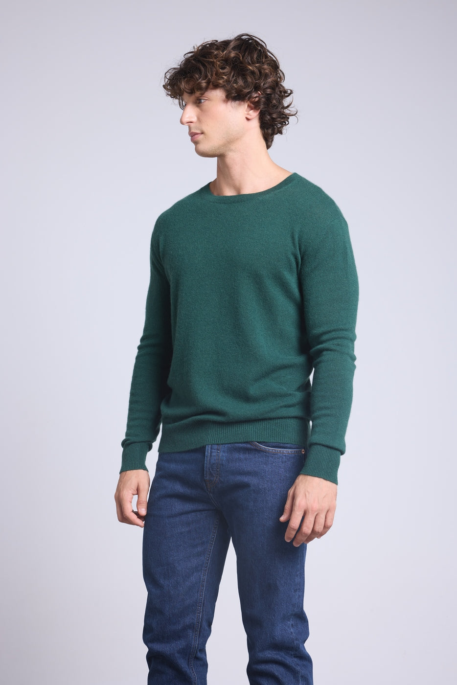 Jersey de cuello redondo Josh - Verde botella - Hombre