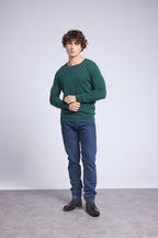 Jersey de cuello redondo Josh - Verde botella - Hombre