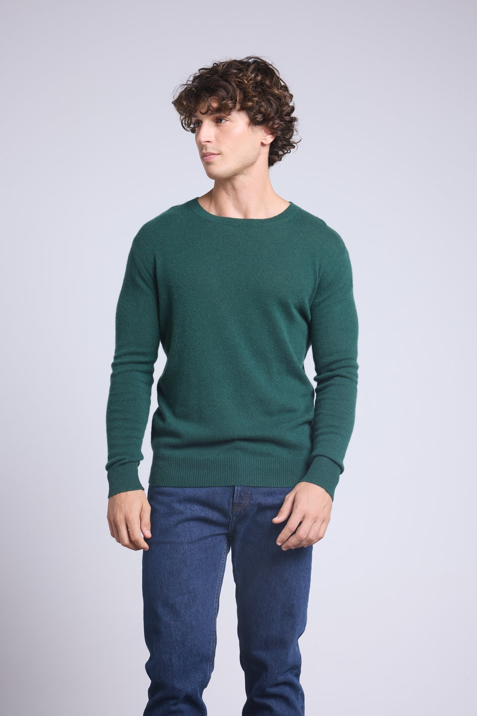 Jersey de cuello redondo Josh - Verde botella - Hombre
