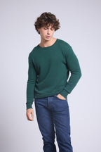 Jersey de cuello redondo Josh - Verde botella - Hombre