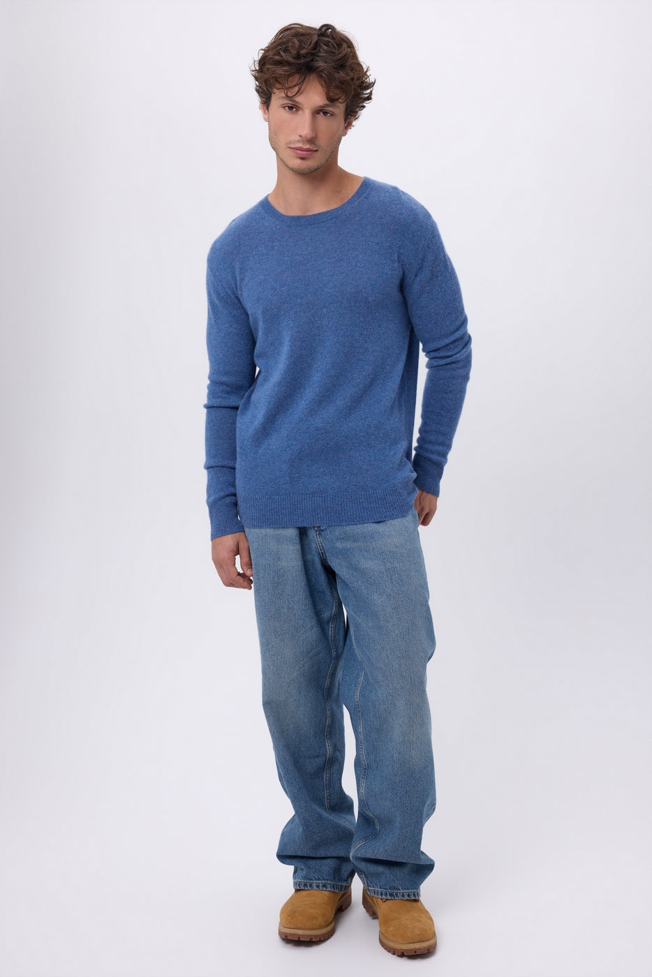 Cuello redondo Josh - Azul vaquero - Hombre