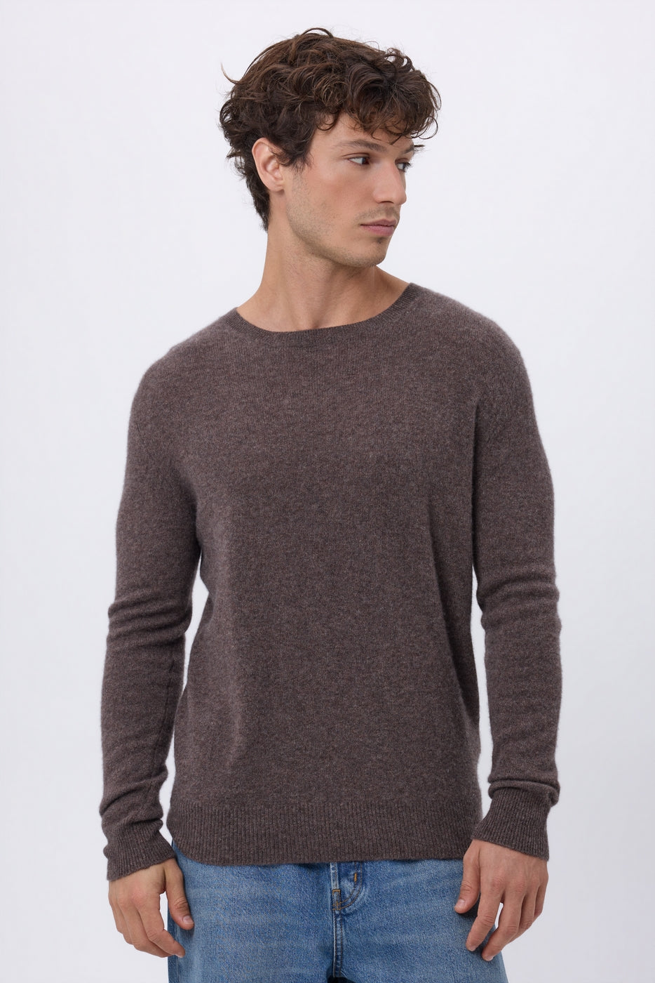 Cuello redondo Josh - Marrón jaspeado - Hombre