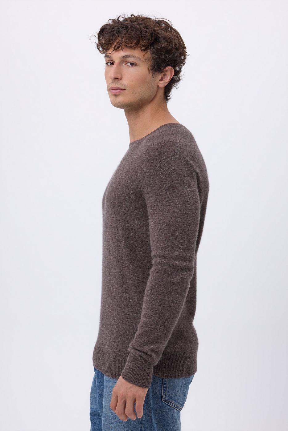 Cuello redondo Josh - Marrón jaspeado - Hombre