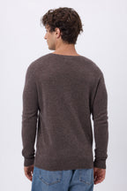 Cuello redondo Josh - Marrón jaspeado - Hombre