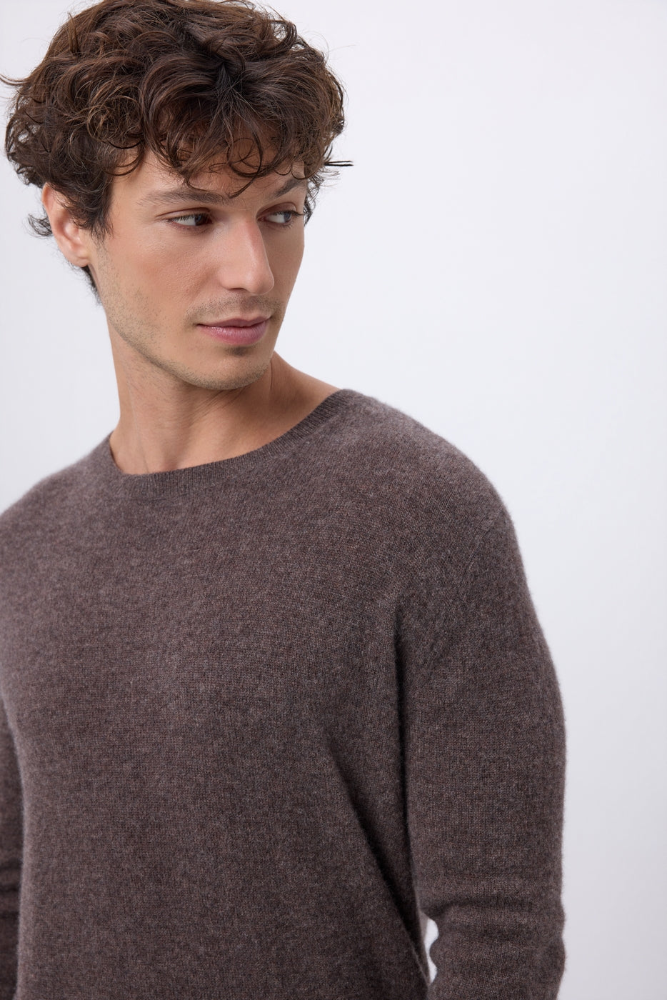 Cuello redondo Josh - Marrón jaspeado - Hombre