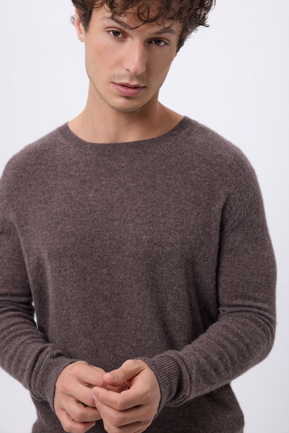 Cuello redondo Josh - Marrón jaspeado - Hombre