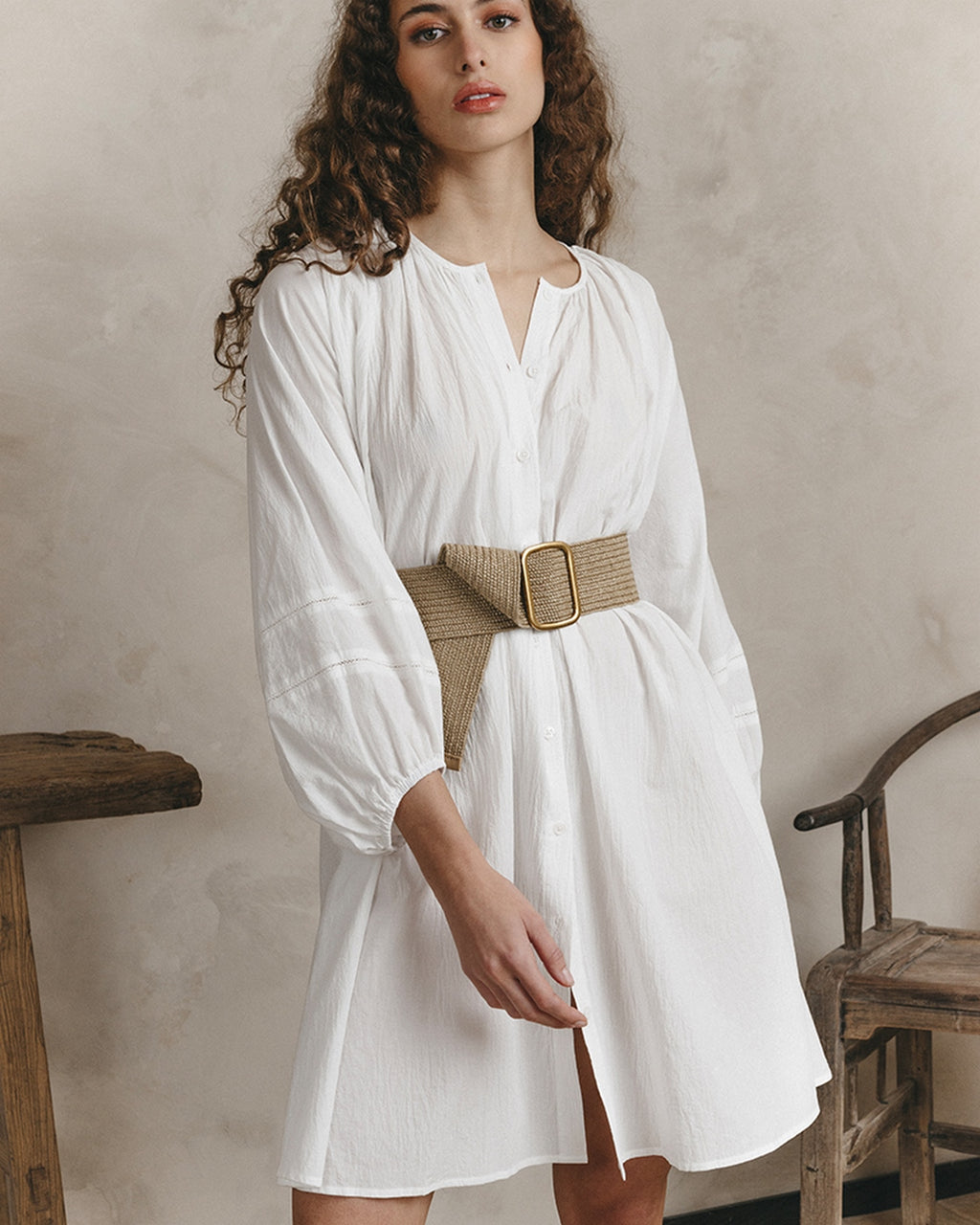 Vestido Corto Jouvence - Crudo