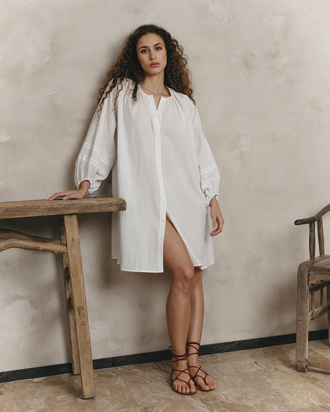 Vestido Corto Jouvence - Crudo