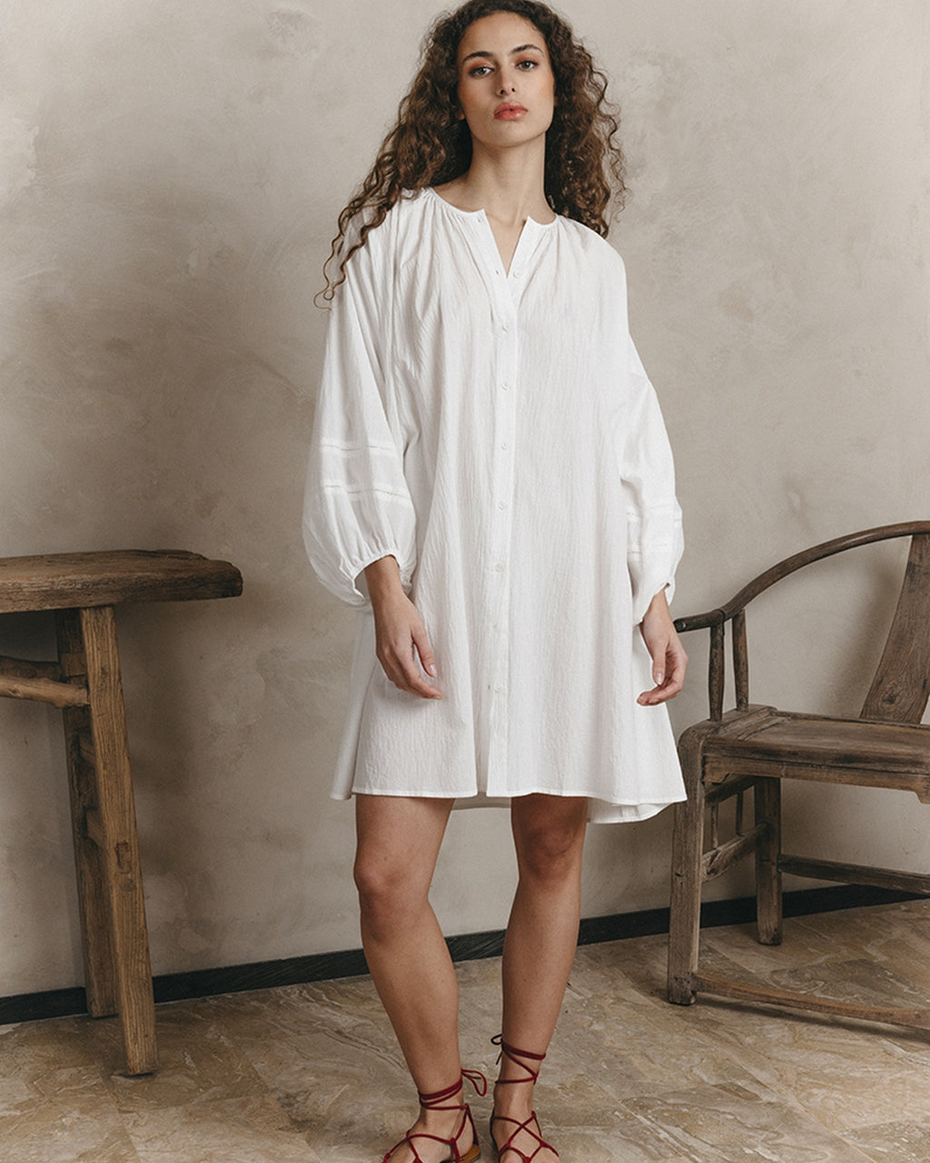 Vestido Corto Jouvence - Crudo