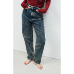 Pantalon 5 Poches Le Droit Long Taille Haute - Dirty Vintage - Femme