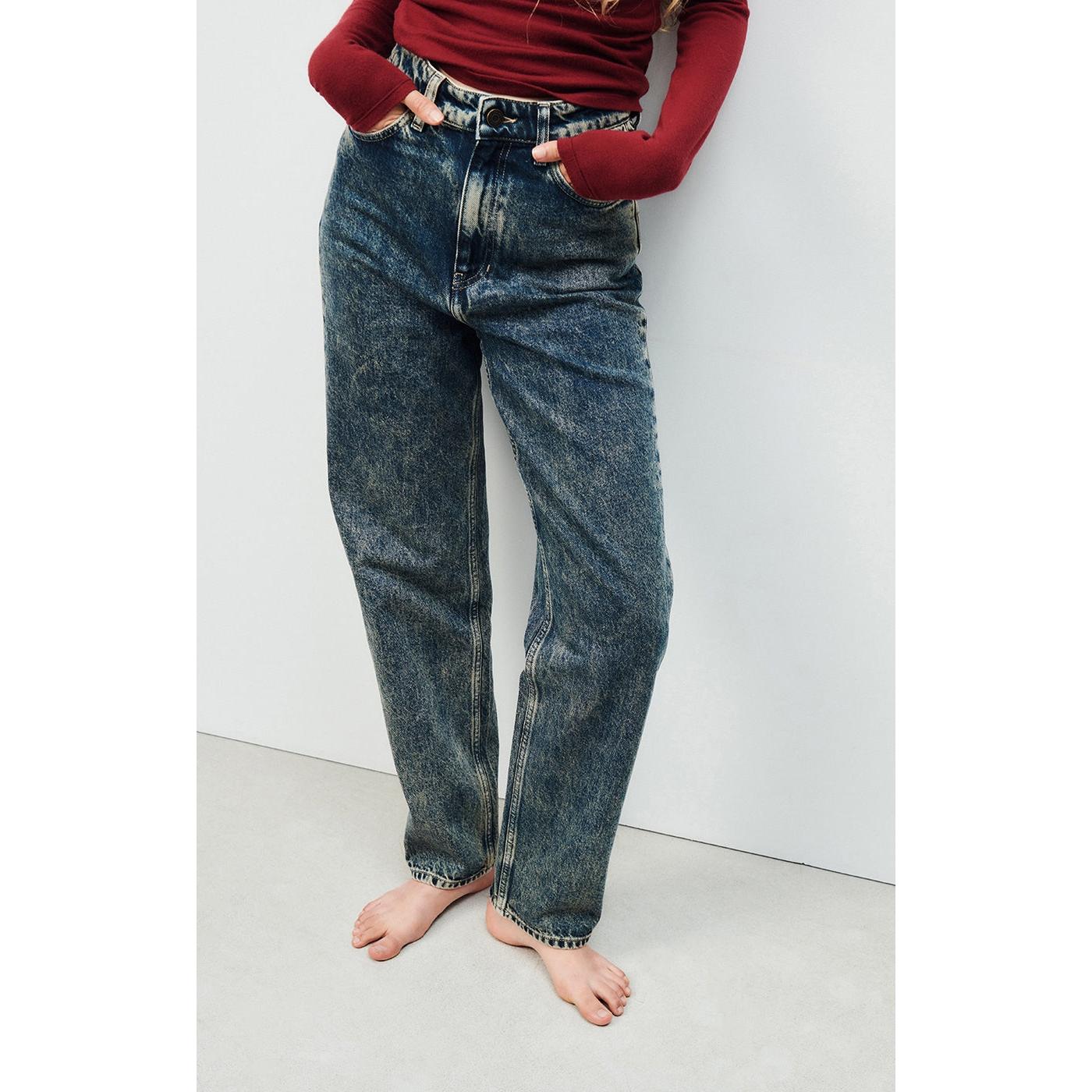Pantalon 5 Poches Le Droit Long Taille Haute - Dirty Vintage - Femme