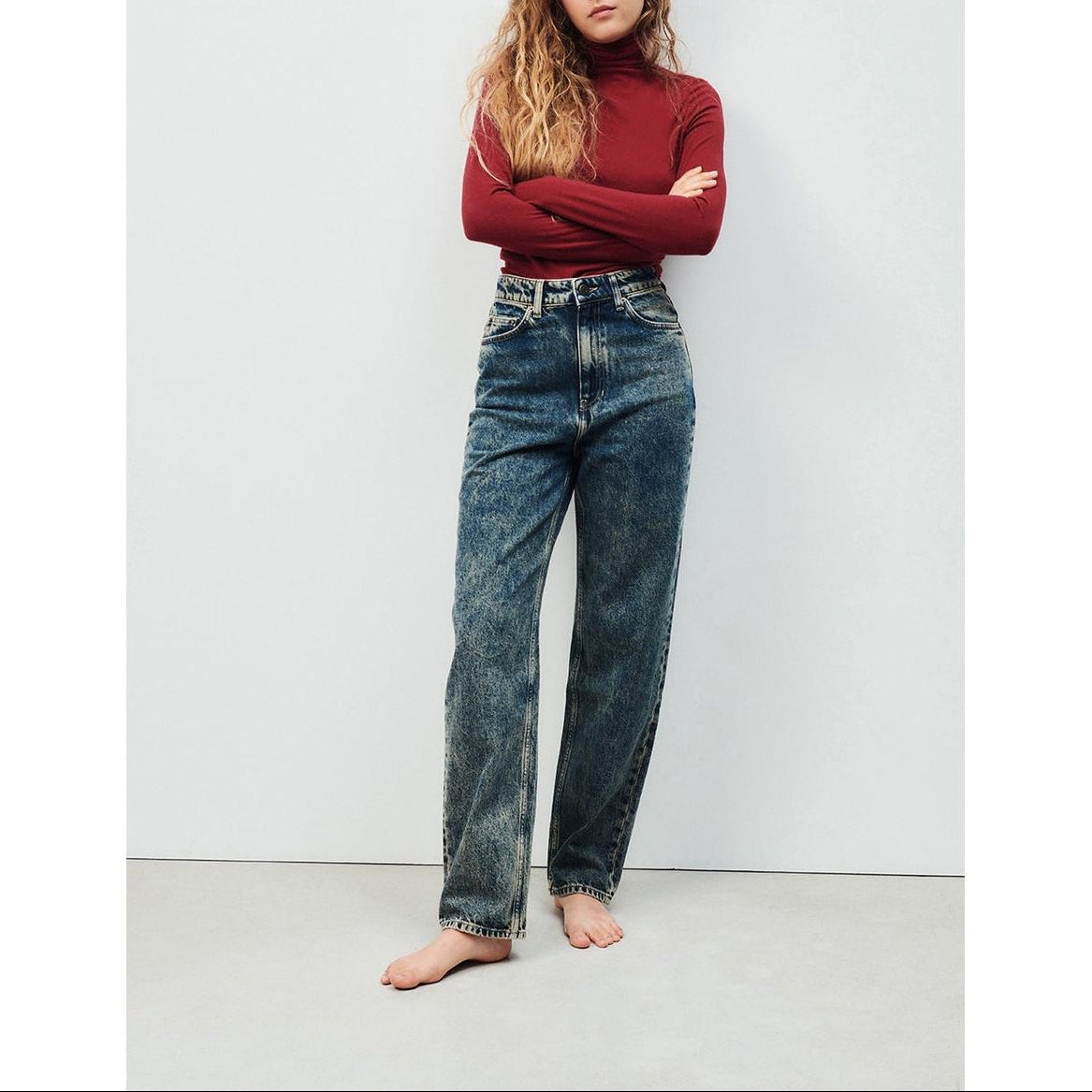 Pantalon 5 Poches Le Droit Long Taille Haute - Dirty Vintage - Femme