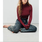 Pantalon 5 Poches Le Droit Long Taille Haute - Dirty Vintage - Femme