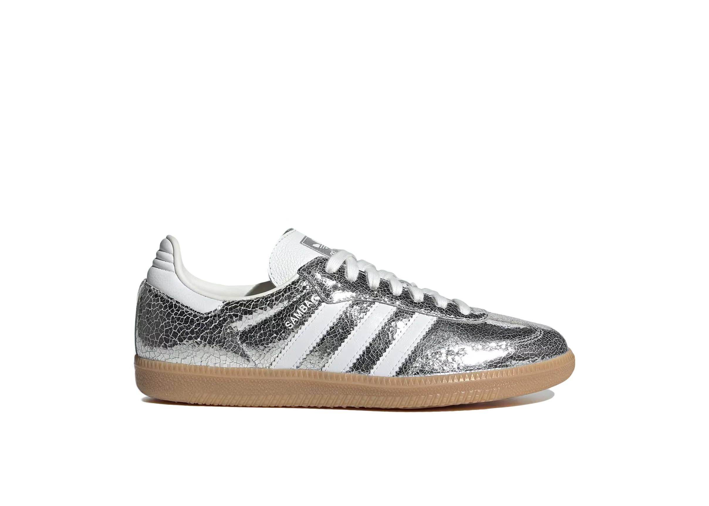 Adidas Samba Og Silver Metallic Cracked Leather (W) - Argent