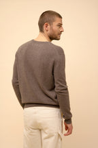Pull Col V  - Walt - Taupe Chiné