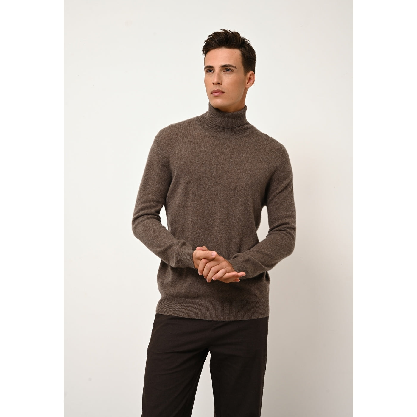 Roll-Neck Jumper - Connor - Mottled Taupe