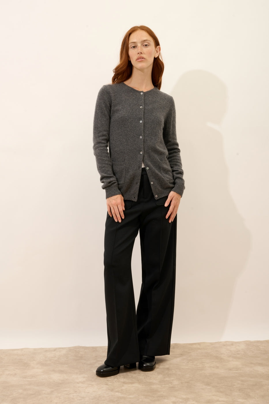 Cardigan Col Rond - Katharine - Anthracite Chiné