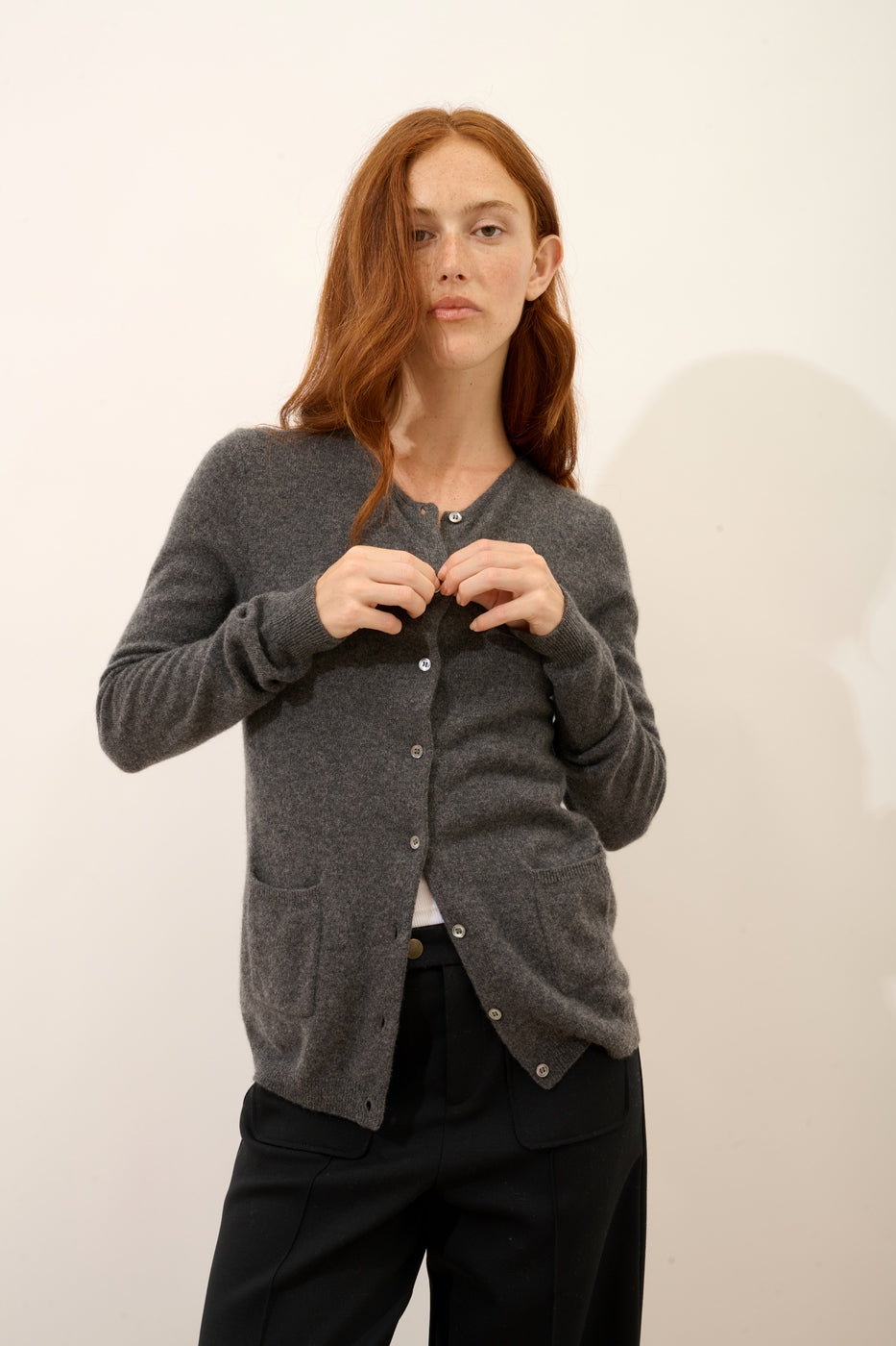Cardigan Col Rond - Katharine - Anthracite Chiné