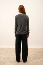 Cardigan Col Rond - Katharine - Anthracite Chiné