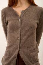 Cardigan Col Rond - Katharine - Taupe Chiné