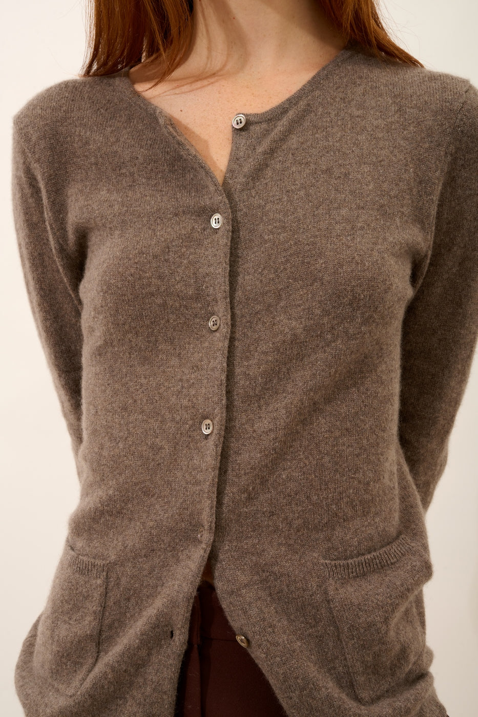 Cardigan Col Rond - Katharine - Taupe Chiné