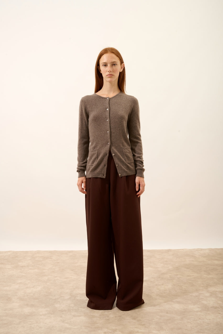 Cardigan Col Rond - Katharine - Taupe Chiné