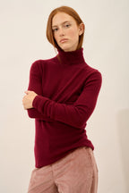 Pull Col Roulé - Ava - Bordeaux