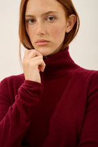 Roll-Neck Jumper - Ava - Bordeaux
