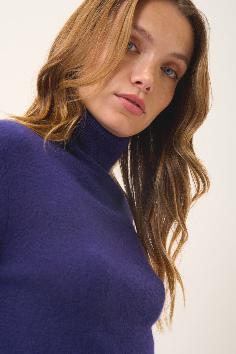 Pull Col Roulé - Ava - Purple