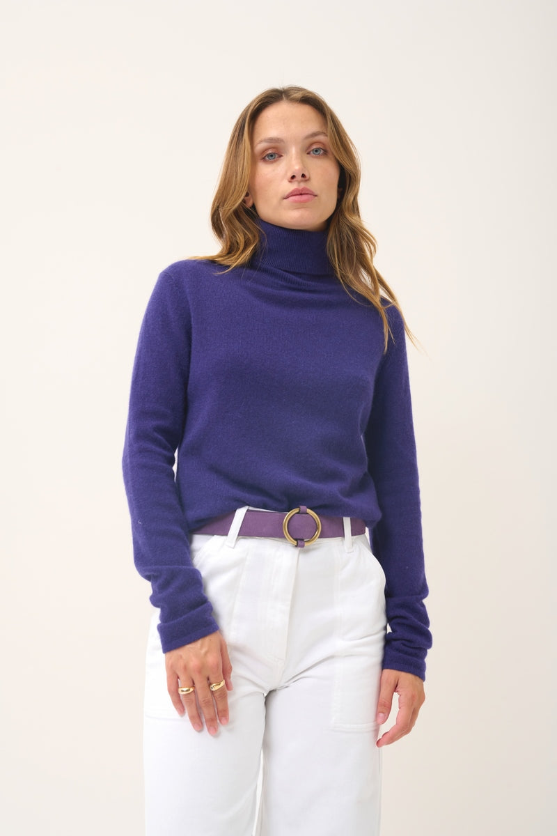 Pull Col Roulé - Ava - Purple