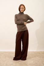 Jersey Cuello Vuelto - Ava - Taupe Jaspeado