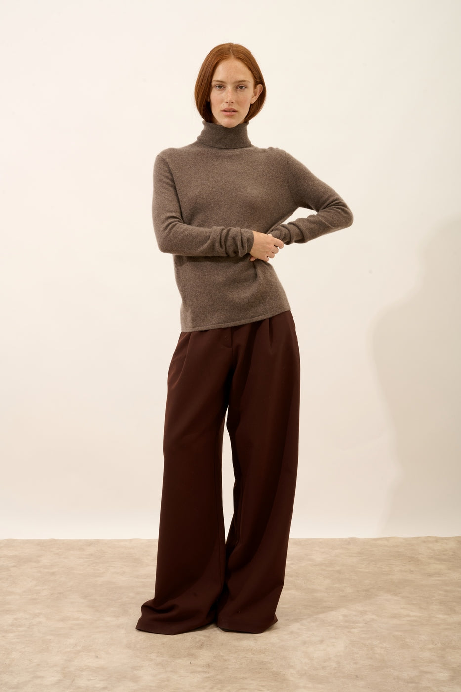 Jersey Cuello Vuelto - Ava - Taupe Jaspeado